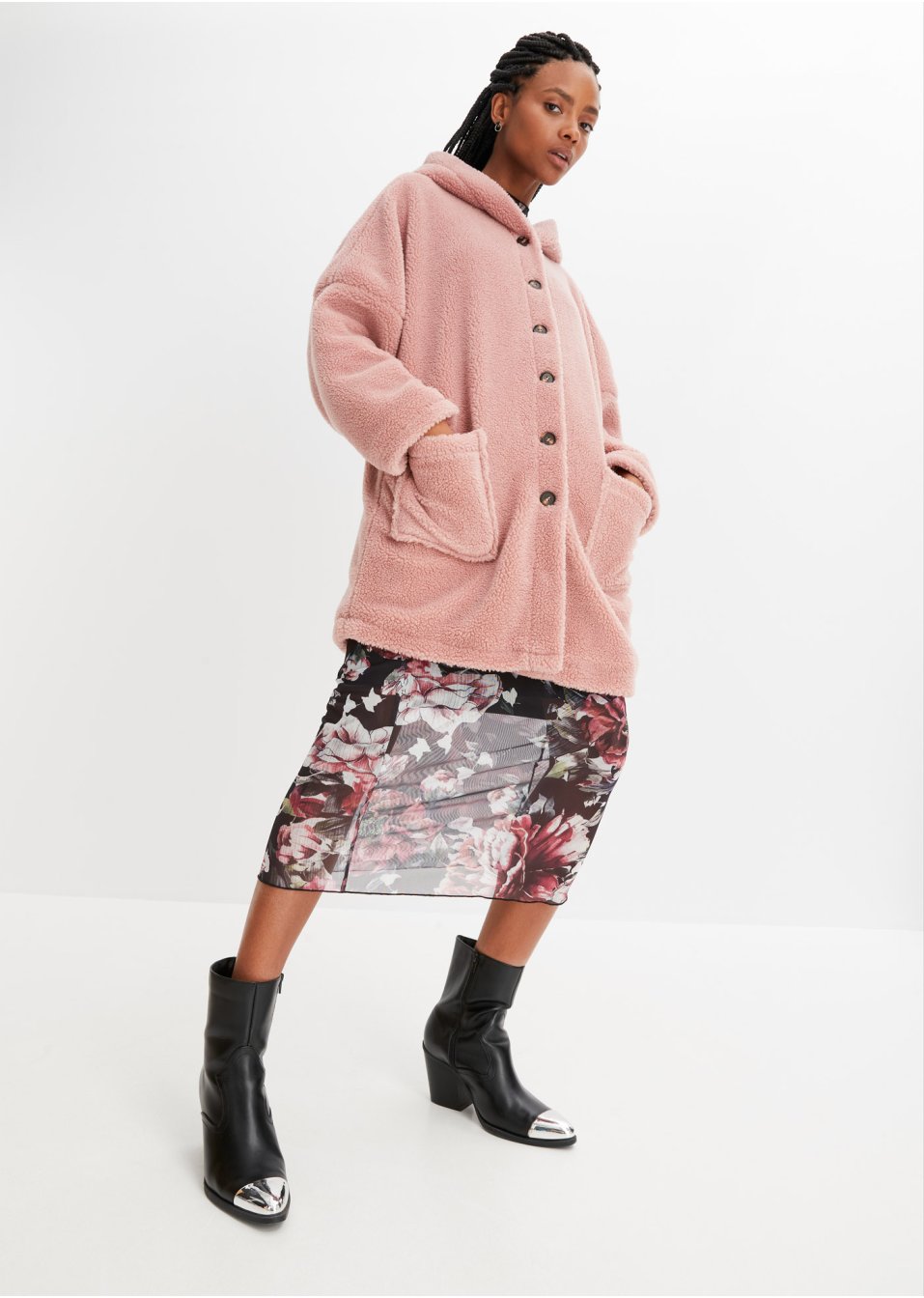 Veste oversize en polaire peluche