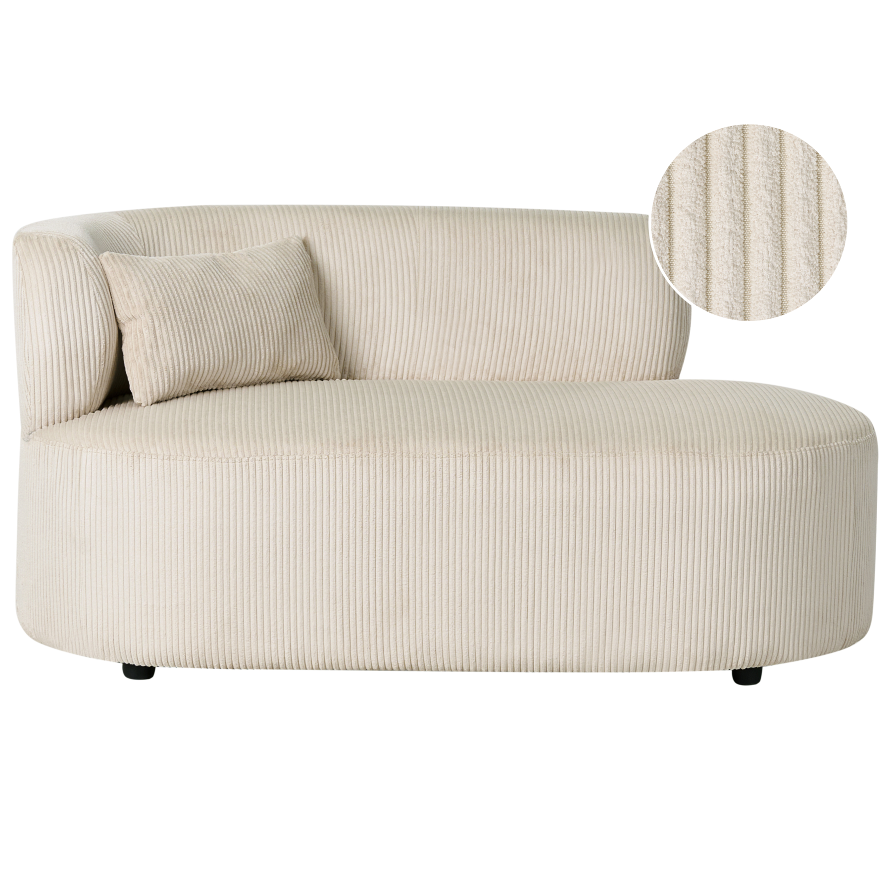 Beliani - VANVEY - Chaise longue - Beige - Linkszijdig - Corduroy
