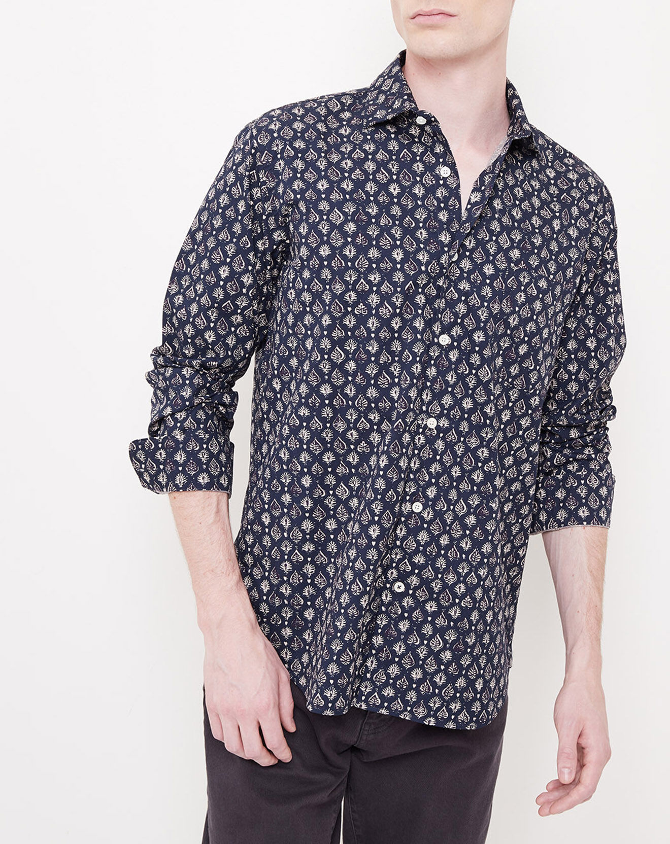 Hartford Chemise Regular Penn imprimée bleu marine