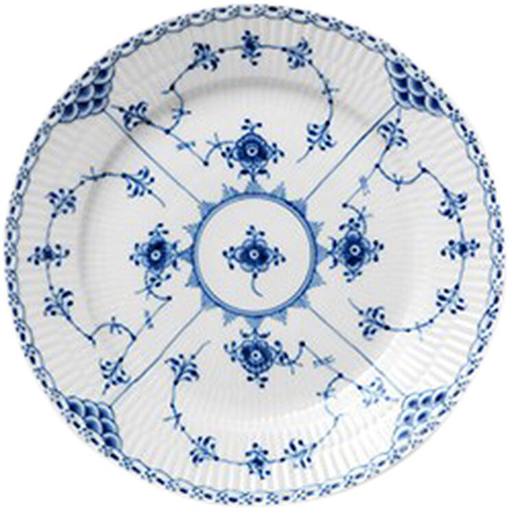 Royal Copenhagen Musselmalet Halvblonde 19 cm. tallerken Blå