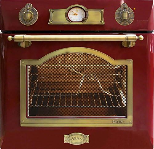Retro Herd Set Induktion Autark Kaiser Empire Rot/Einbau Backofen Kaiser Eh 6355 RotEm + Induktionskochfeld Kaiser KCT 7797 RotEm 77 cm/Drehspieß,Selbstreinigung/Backofen Kochfeld Kombination/