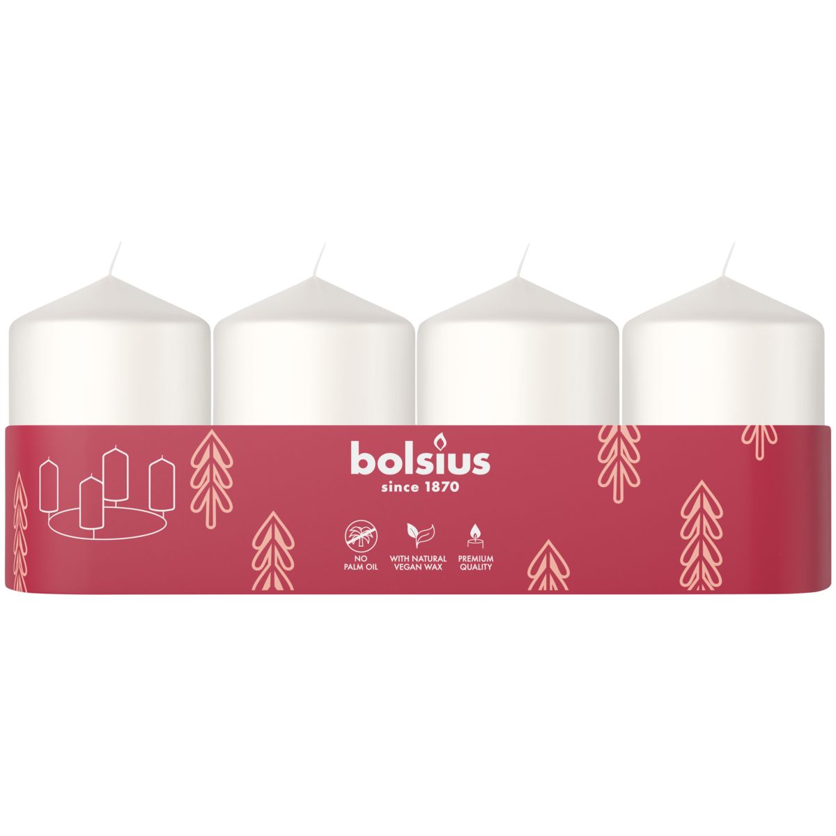 Bolsius Stompkaars 60/40 Tray 4 Cloudy White (1 stuk)