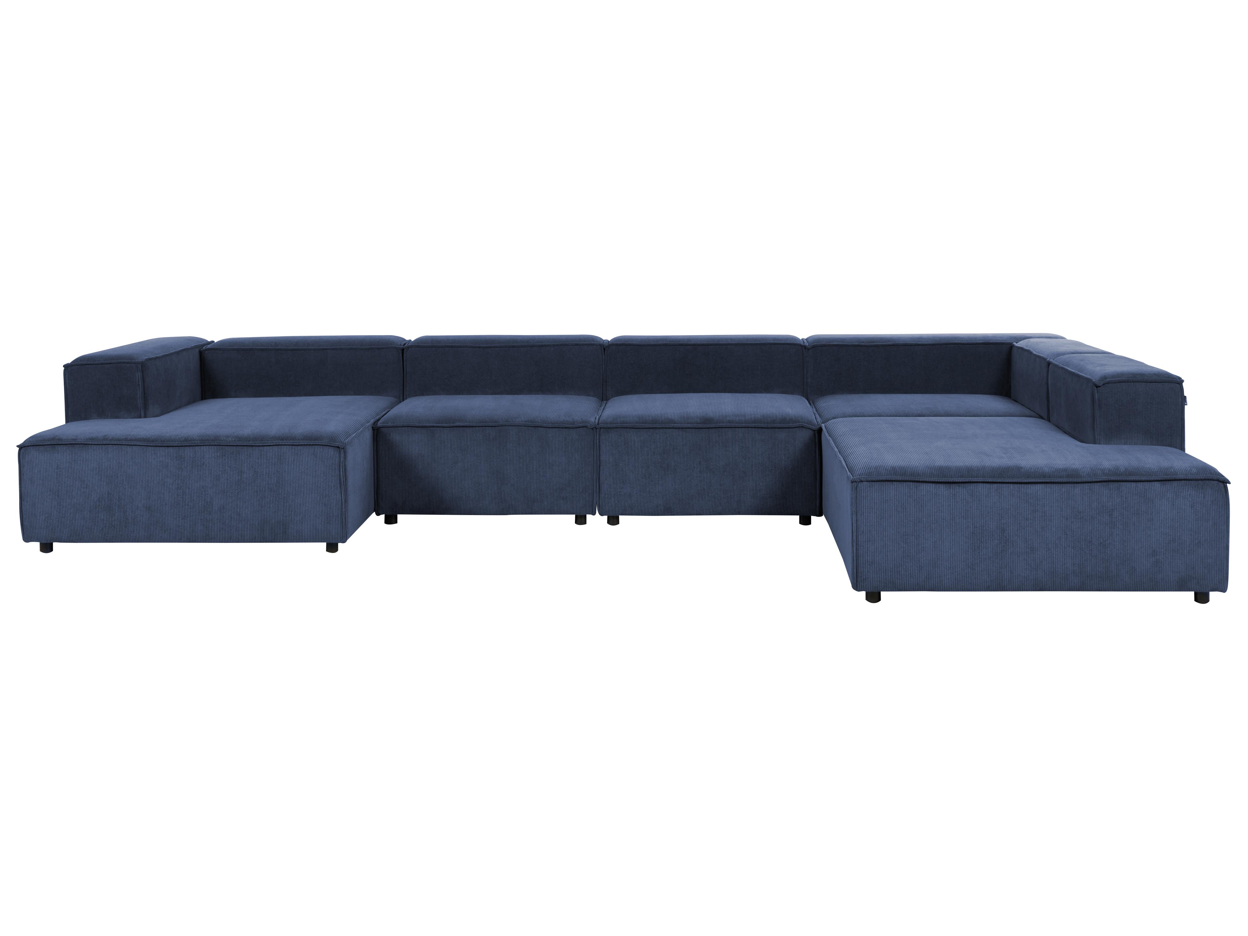 Modulaire hoekbank 5-zits ARDAL Corduroy Donkerblauw linkszijdig