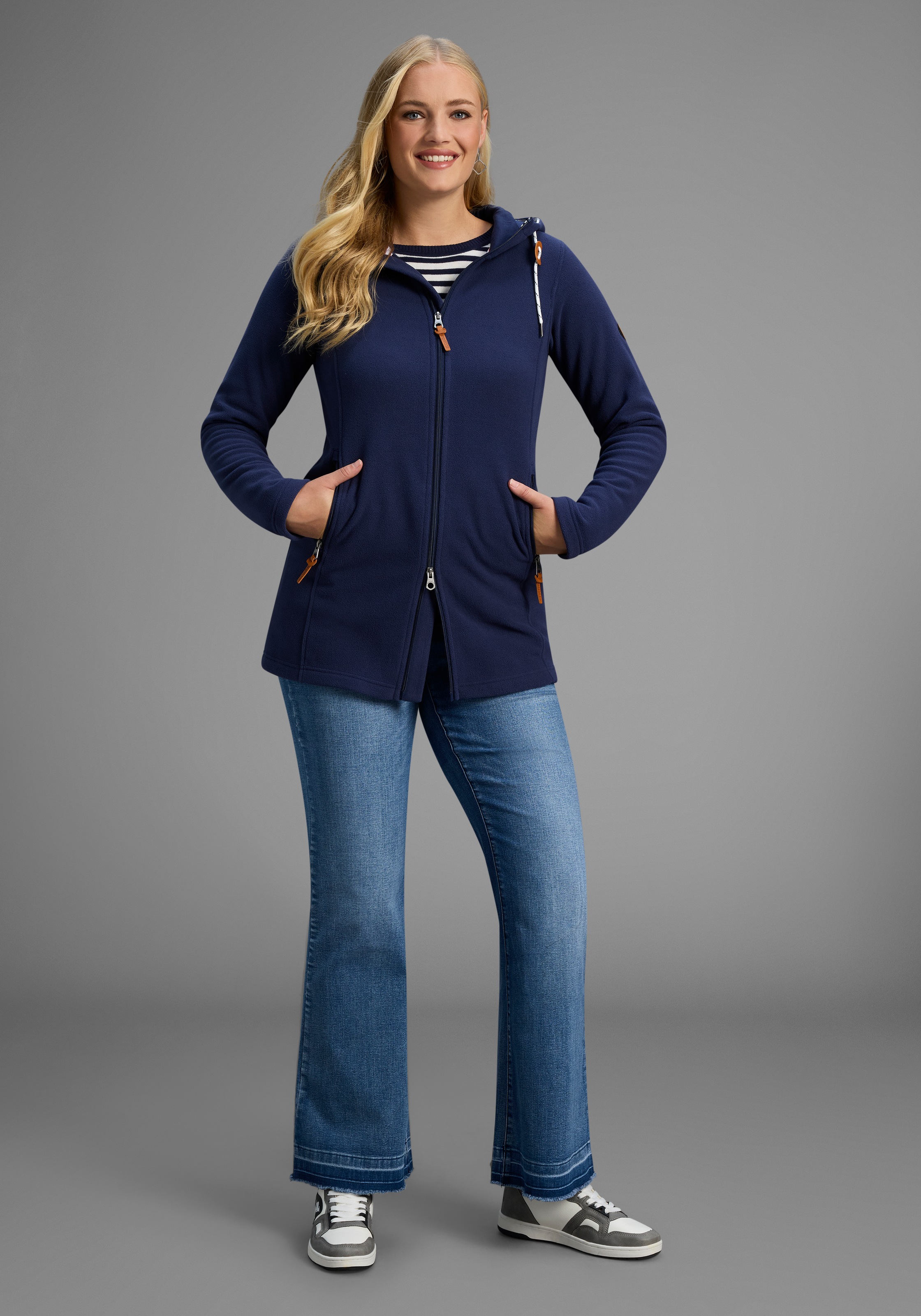 KangaROOS Fleecejacke mit Kapuze Grosse Grössen, Übergangsjacke