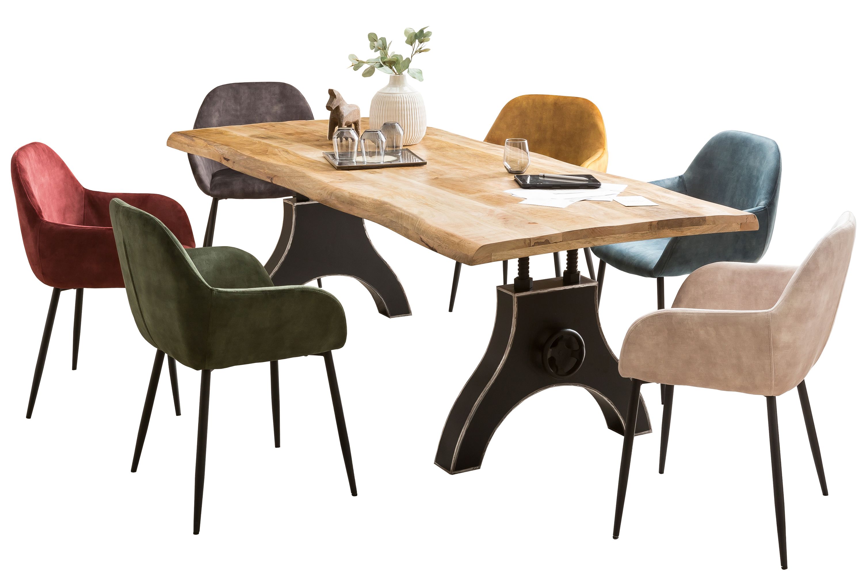 Tisch 180x90cm Mango Metall Holztisch Küchentisch Esstisch Speisetisch Esszimmer
