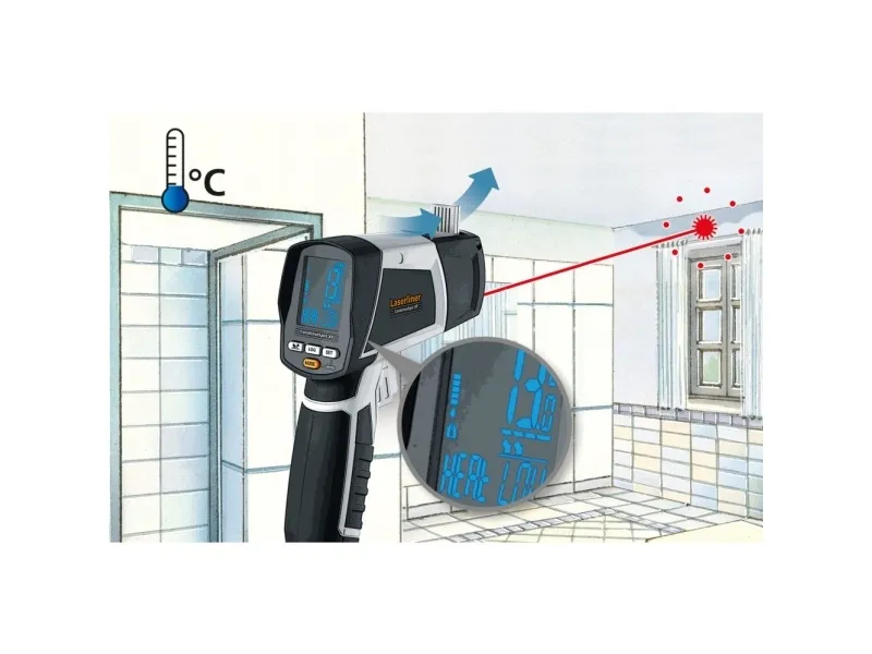 Laserliner CondenseSpot XP, °C, -30 - 1372 °C, Sort, Hvid, 1 °C, 80%, 3%