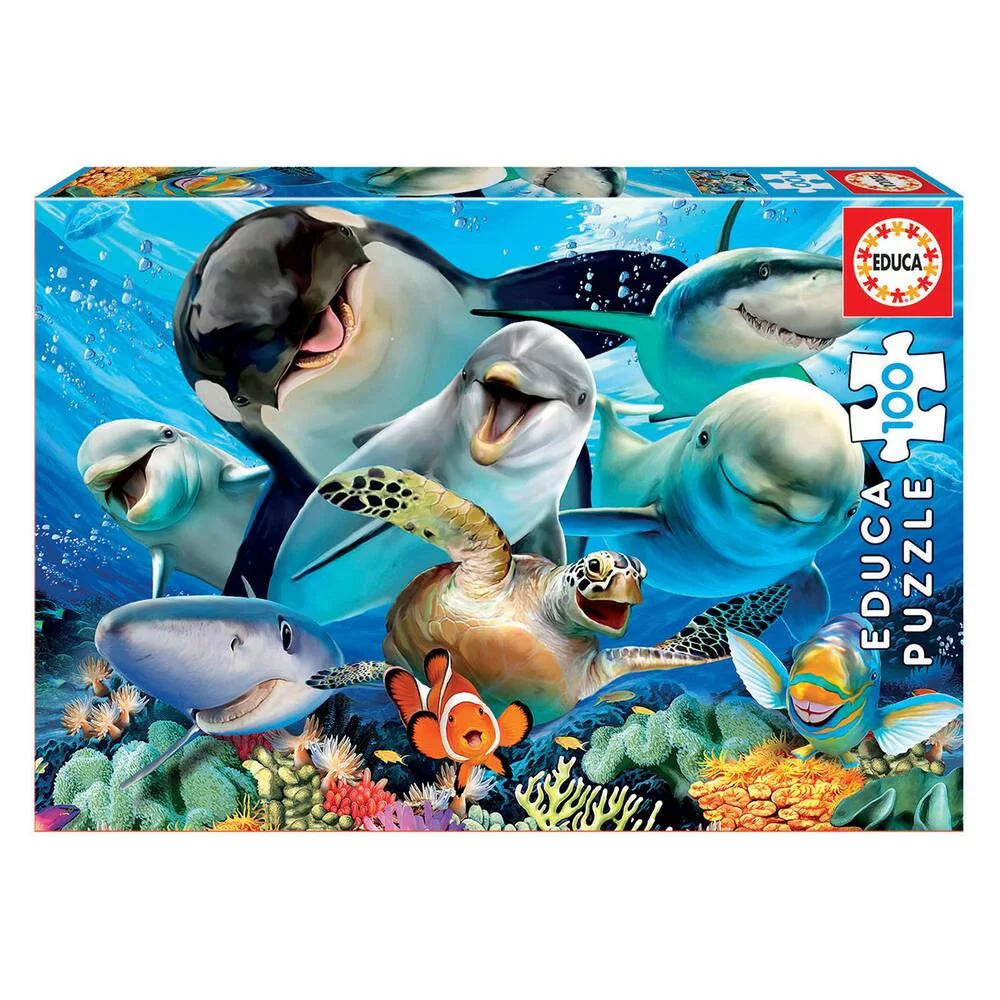 PUZZLE 100 PIECES SELFIE SOUS L'EAU