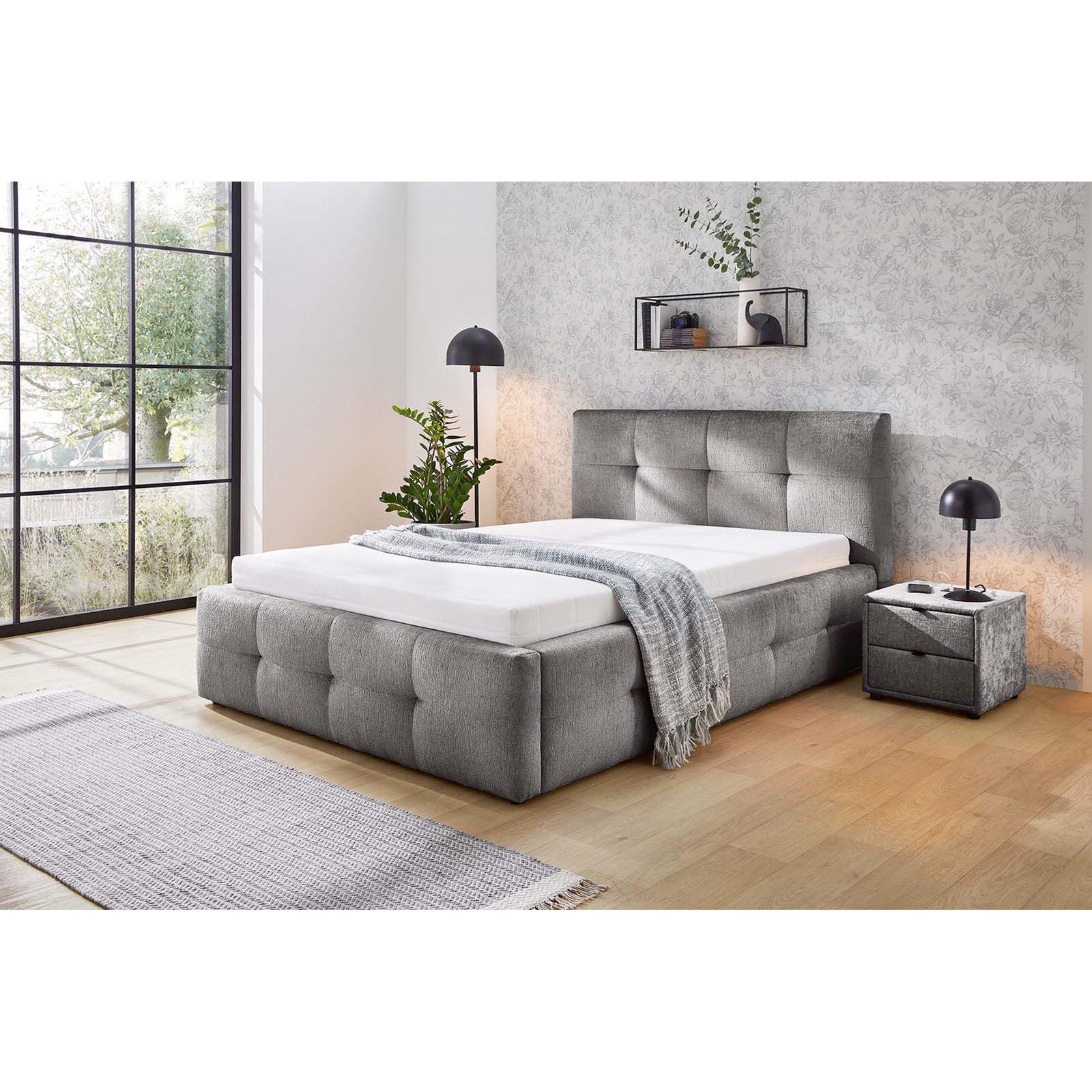 Polsterbett Tivoli Stoff Chenille, ohne Lattenroste