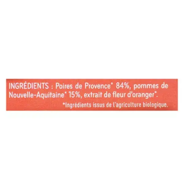 Babybio Orgânico Pera e Flor de Laranjeira Sachês +6m 4 x 90g