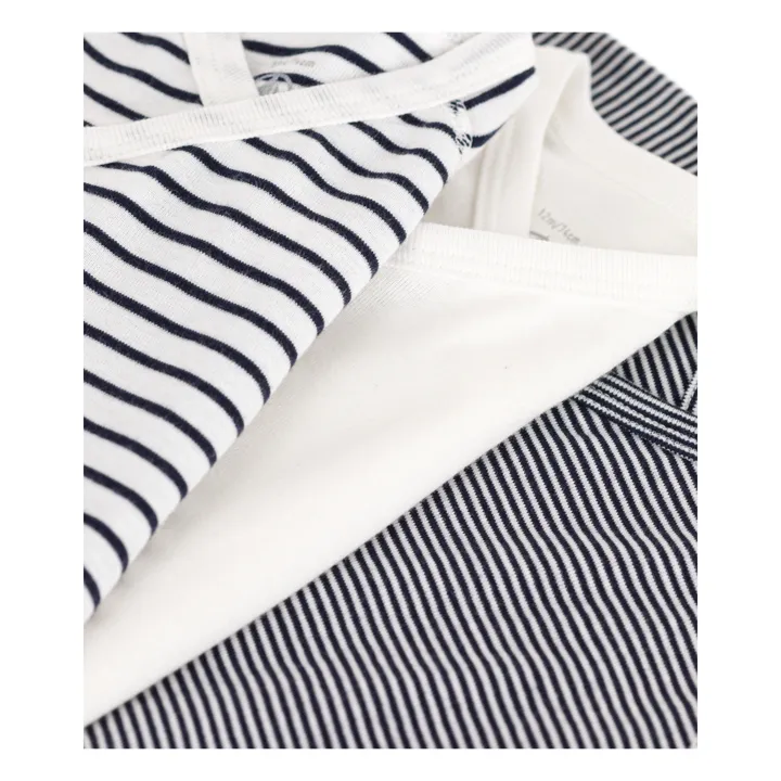 Petit Bateau Lot 3 Bodies Naissance Rayés | Bleu marine