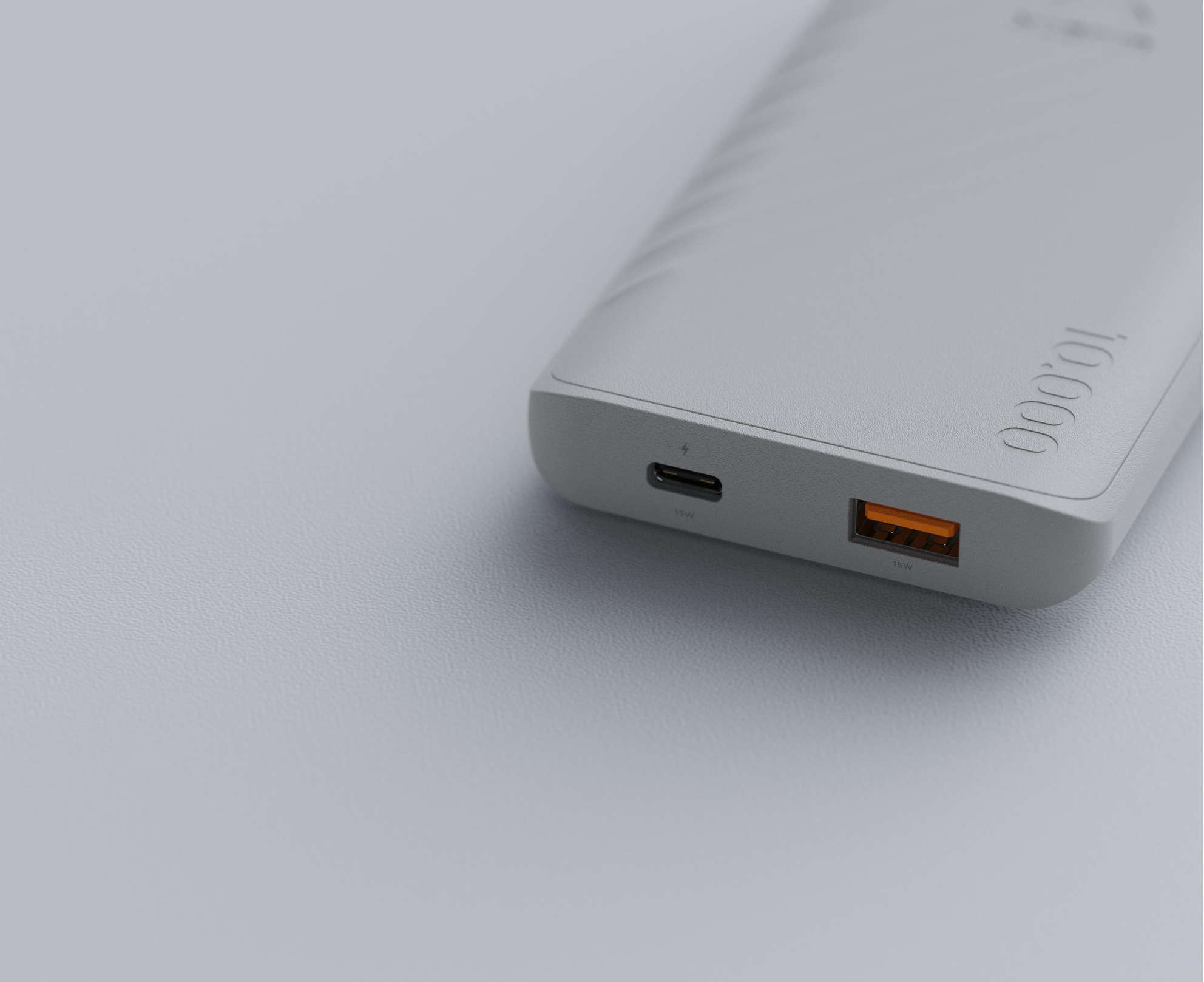 (15W) 10000mAh Go2 Series USB C / USB A Powerbank Fast Charge Ladegerät (XG2100) - Ash White