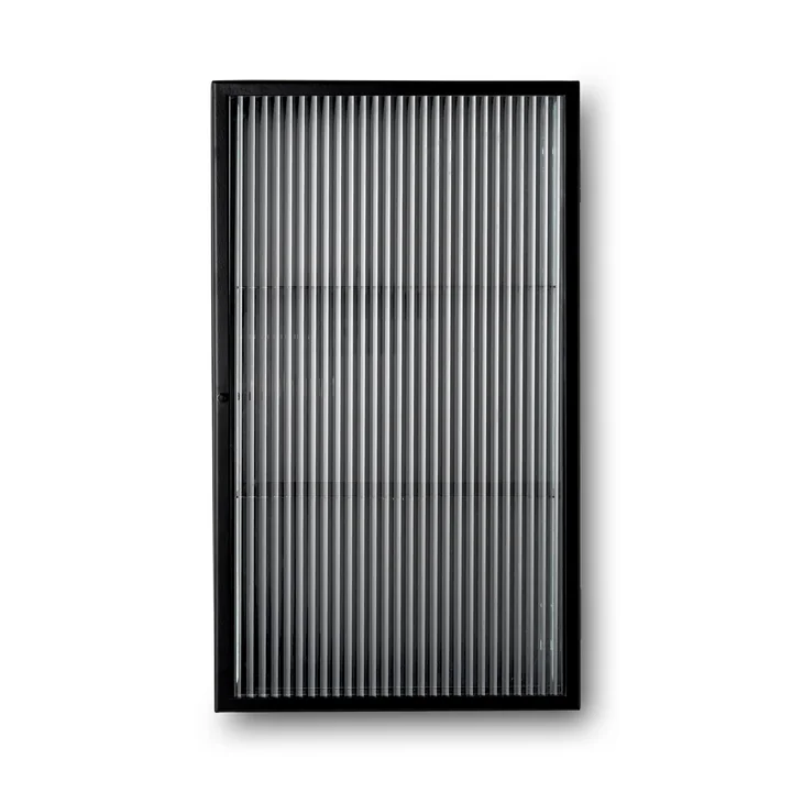 Ferm Living - Haze Wandschrank, Reeded Glas, schwarz