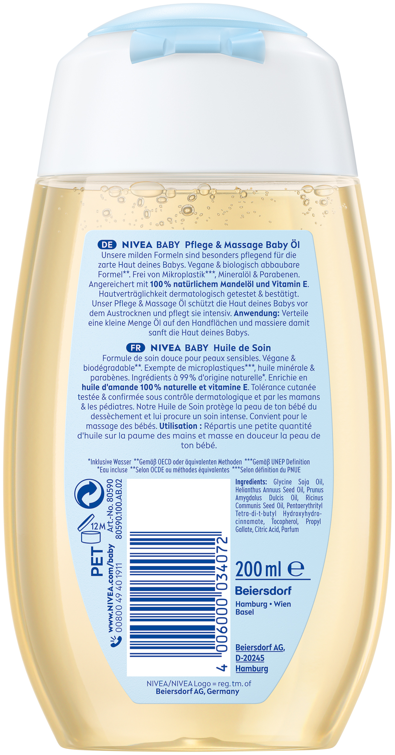 Nivea BABY Pflege- & Massageöl Öl Fl 200 ml