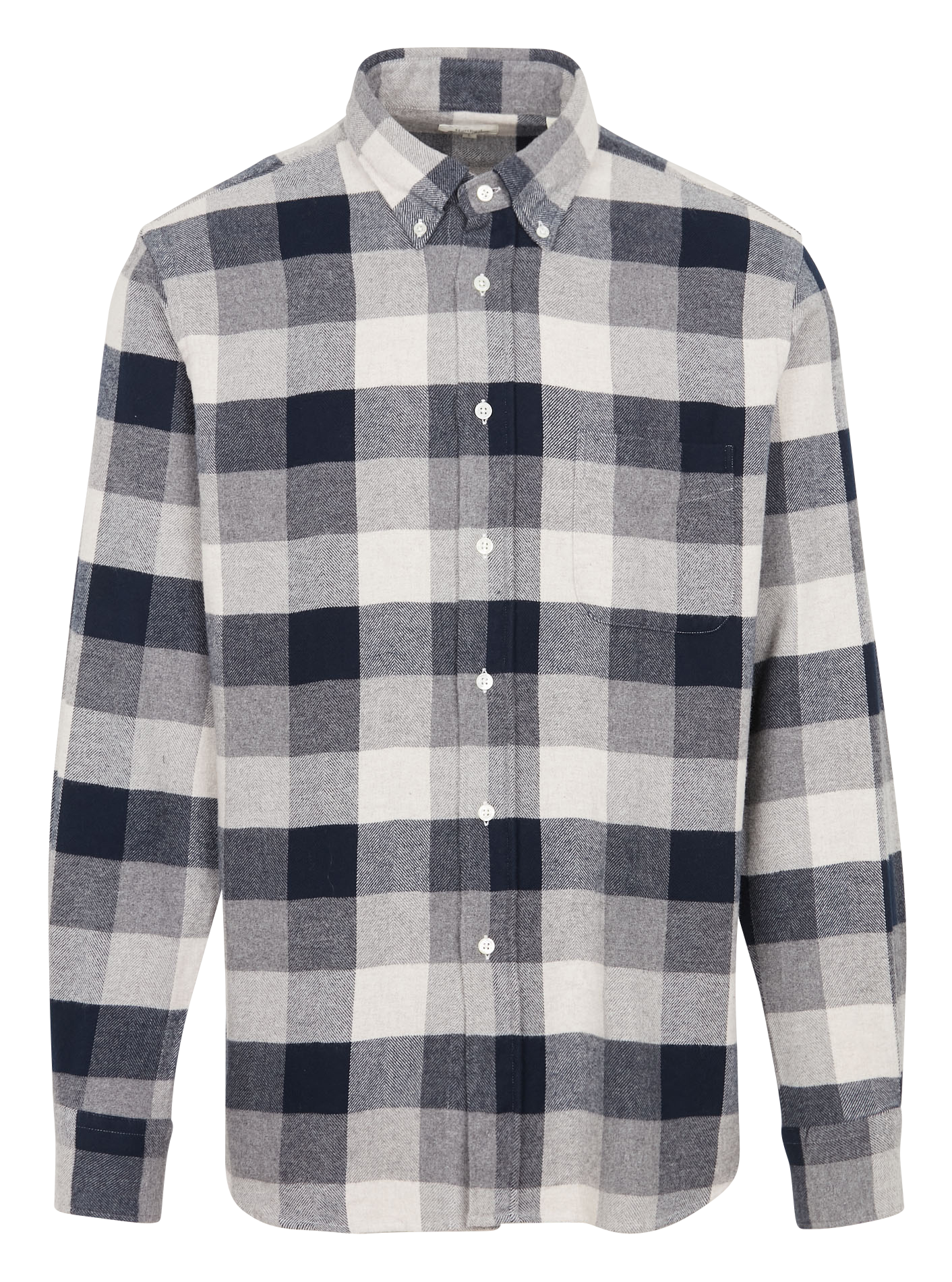 PITT - Chemise droite col classique à carreaux en coton | Bleu