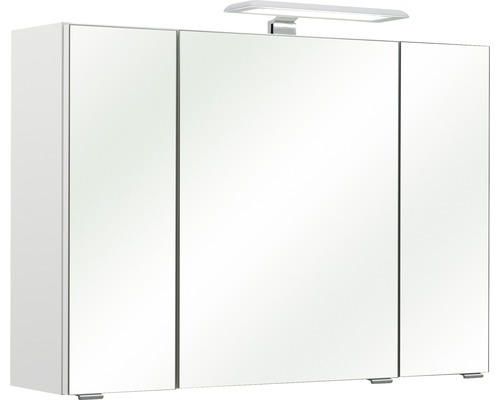 Pelipal Lea II spiegelkast, 80 x 20 x 57 cm, wit hoogglans, 3-deurs, LED, IP 44