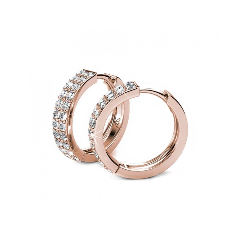 Boucles d'oreilles Glamour - Or Rosé et Cristal