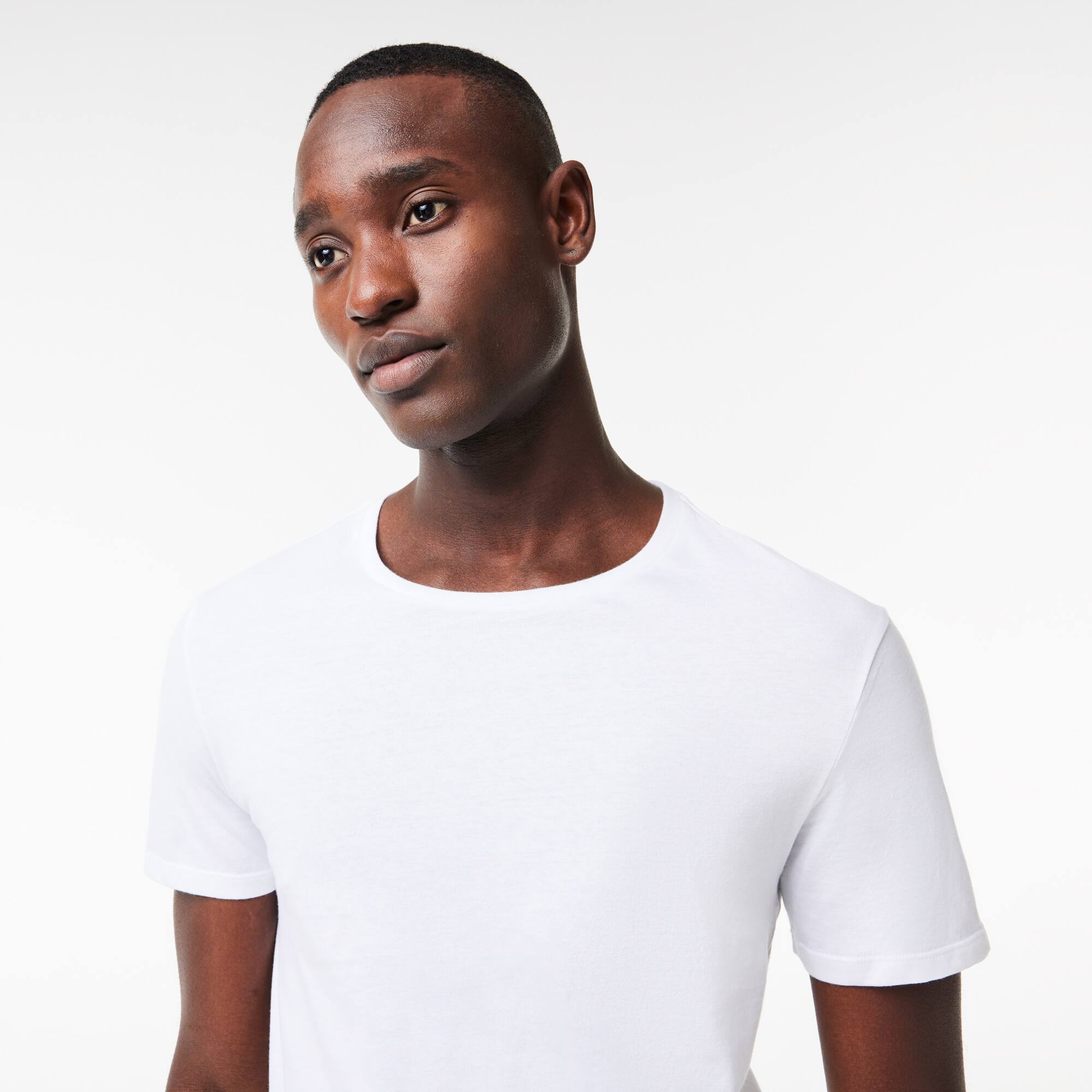 Lot de 3 t-shirts d'intérieurs à col rond en coton uni Vêtements d’Intérieur - Blanc - Lacoste - Homme