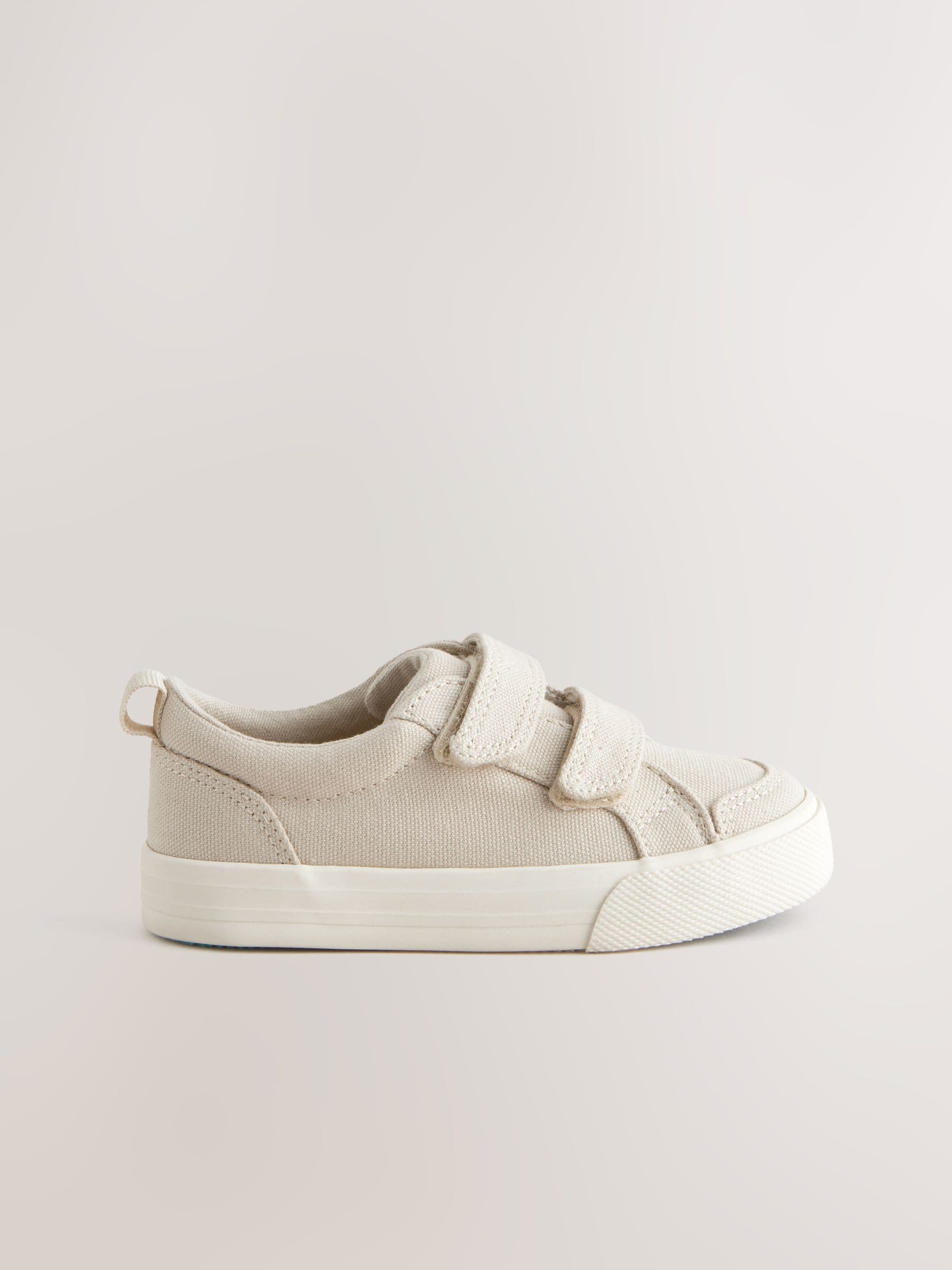 Neutraal - Sneakers met twee klittenbandjes