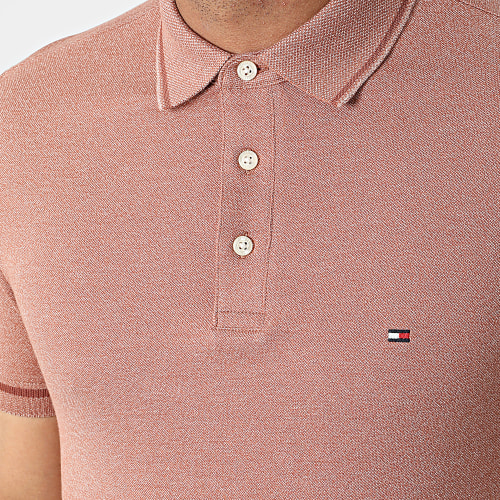 Polo Manches Courtes Mouline Tipped 5680 Orange Chiné