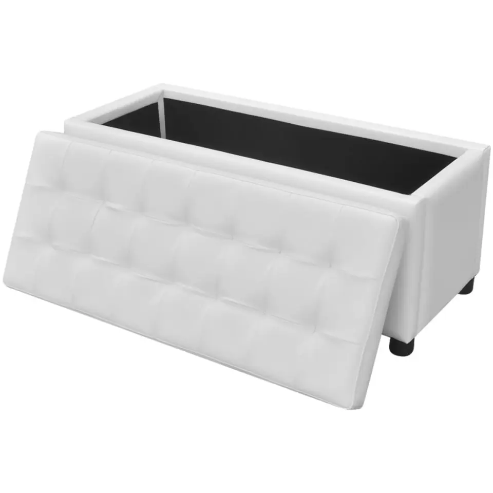 vidaXL - Opberg Hocker - Wit - Kunstleer