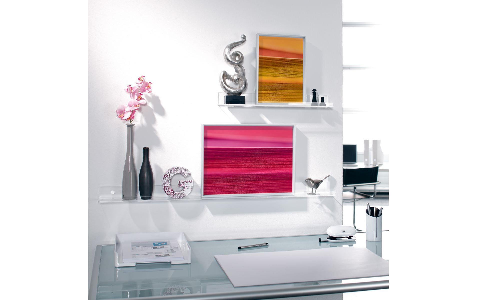 Wandregal 100 cm Acryl, Transparent<br>Transparentes Galerieboard