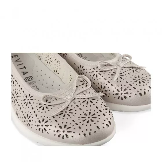 Ballerines GRIS EVITA LEATHER