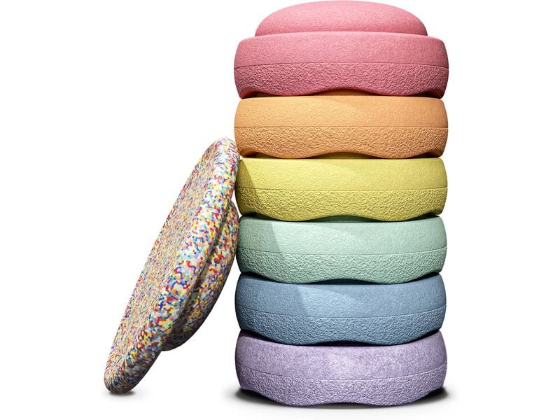 Stapelstein Beschäftigungsspielzeug Rainbow Set Pastel Dynamisches Spiel für Kinder