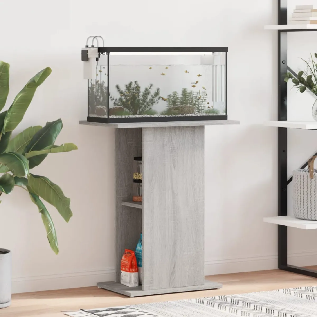 VIDAXL Support d'aquarium - Sonoma gris