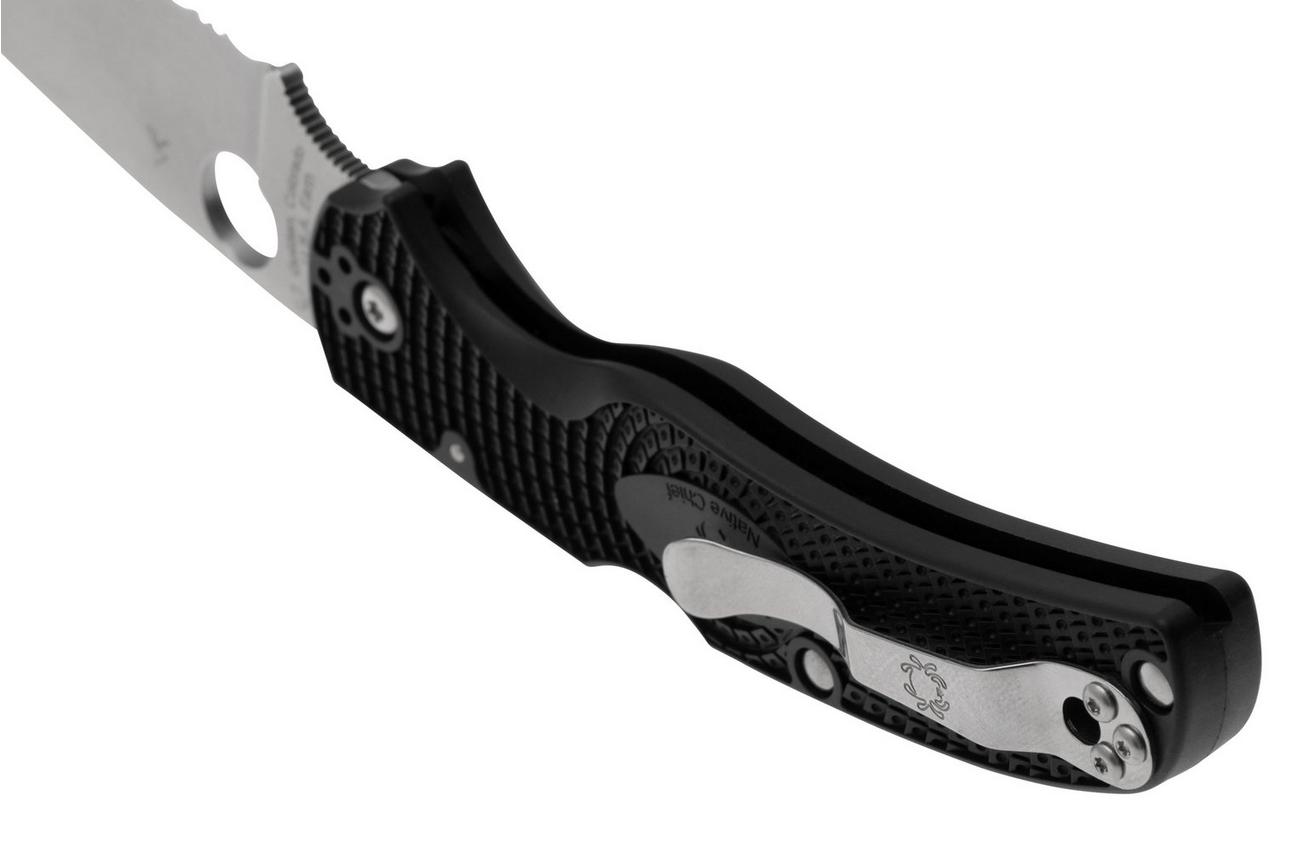 Spyderco Native Chief Lightweight C244PSBK, partly serrated zakmes