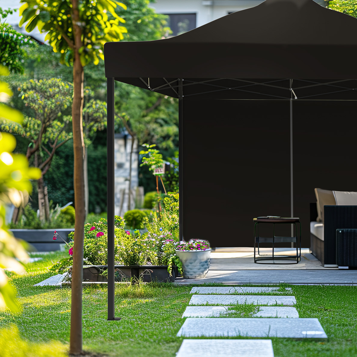 LifeGoods 3 x 3 meter partytent met zijwanden  - Anthracite