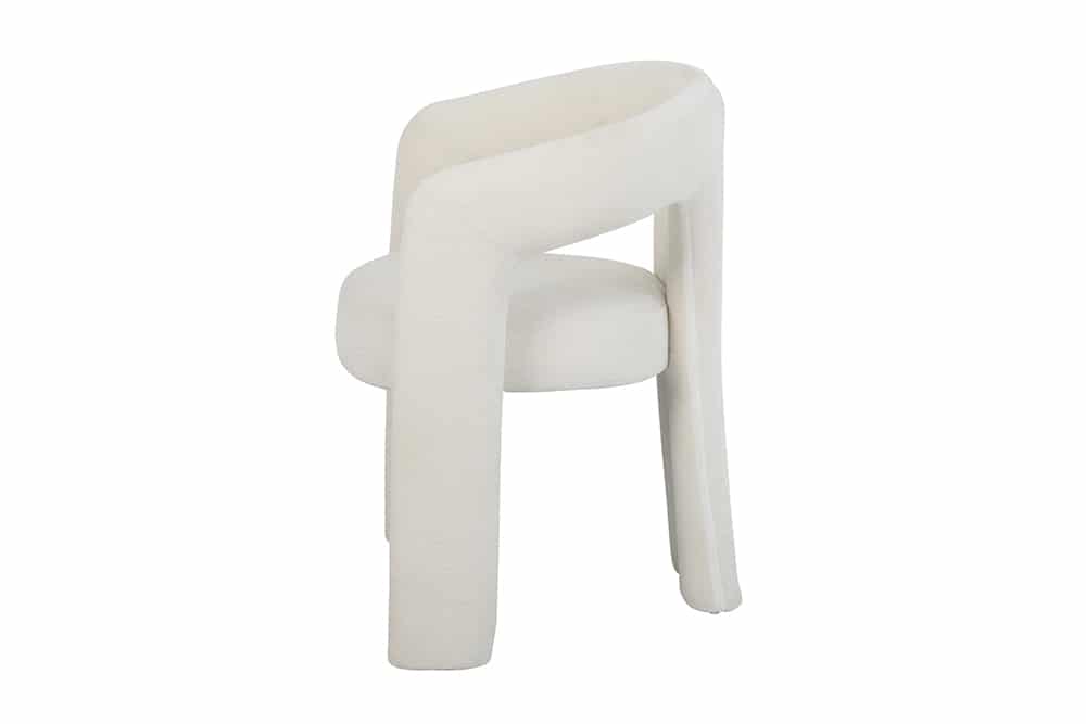 Design Stuhl ARCH creme weiß Chenille mit Armlehne Rundum-Bezug