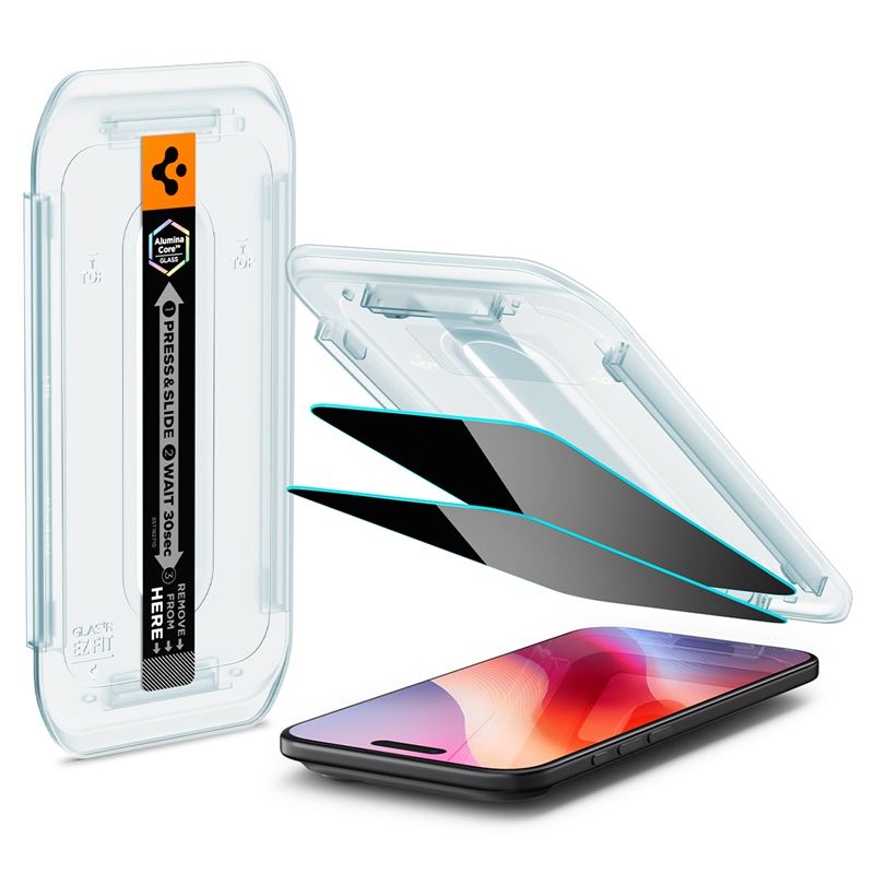 (2er Set) iPhone Air Glas Tr EZ Fit Privacy Panzer Glas Case Friendly   Montagerahmen (AGL09862)