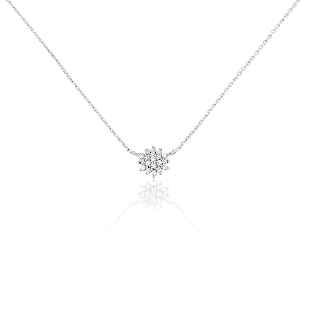 Collier Or Blanc Kristel Oxydes De Zirconium