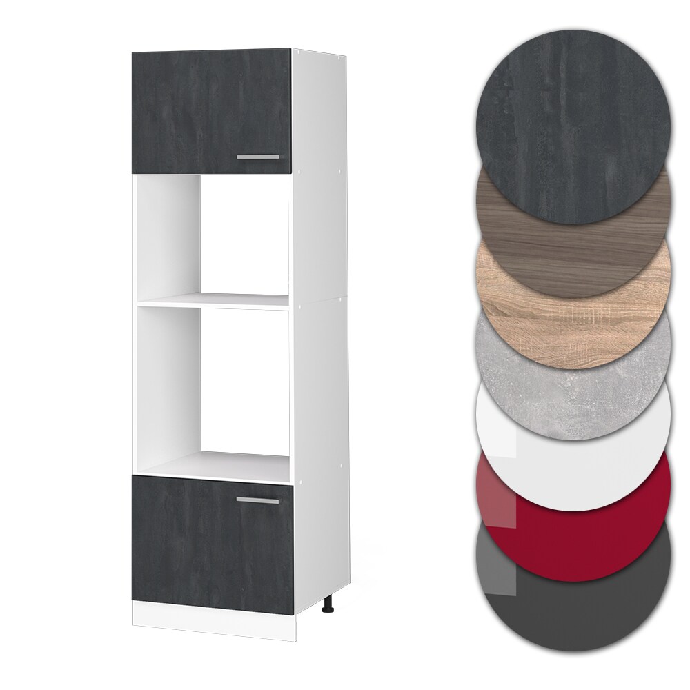 Vicco Mikrowellenschrank R-Line Schwarz Beton Weiß 60 cm