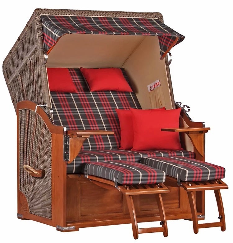 Strandstoel Nordstrand mahonie PE grijs design 529
