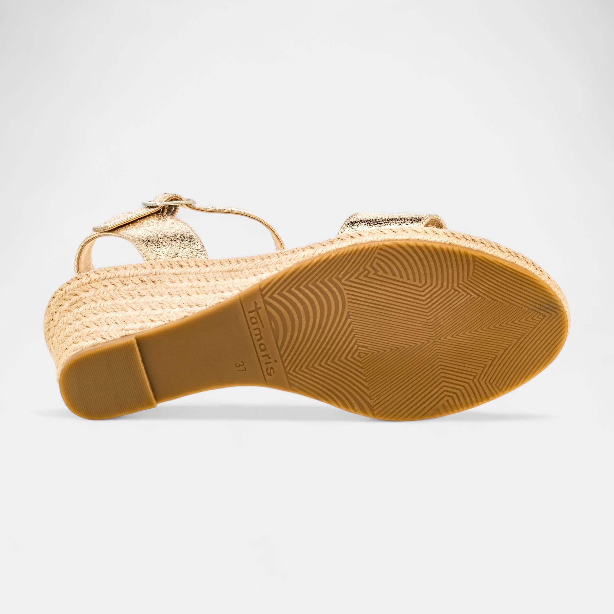 Espadrilles à talon compensé Femme or