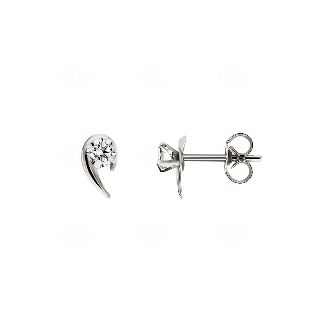 Ohrstecker 750/18 K Weissgold mit Zirkonia