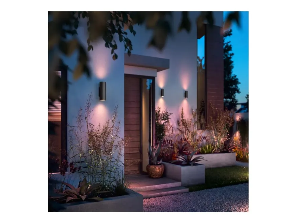 Philips Hue White and Color Ambiance Appear - Væglampe - LED - 2 åbninger - 8 W (tilsvarende 49 W) - 16 millioner farver - 2000-6500 K - sort