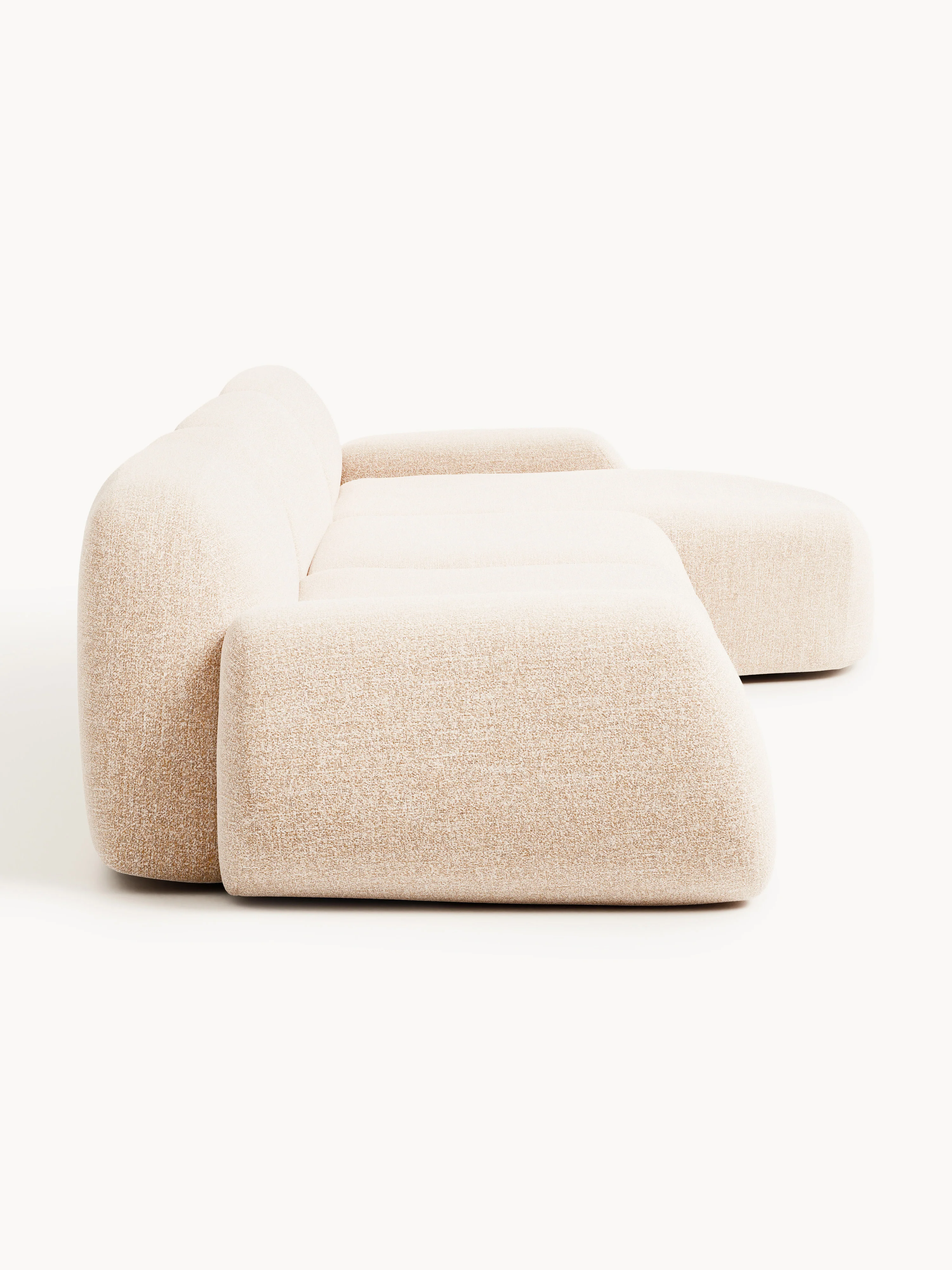 Modulaire bouclé hoekbank Wolke (4-zits)