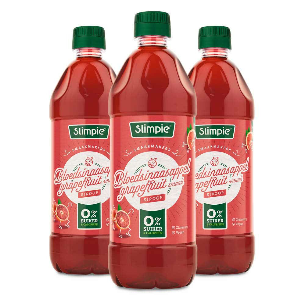 3x Slimpie Siroop Bloedsinaasappel Grapefruit650 ml