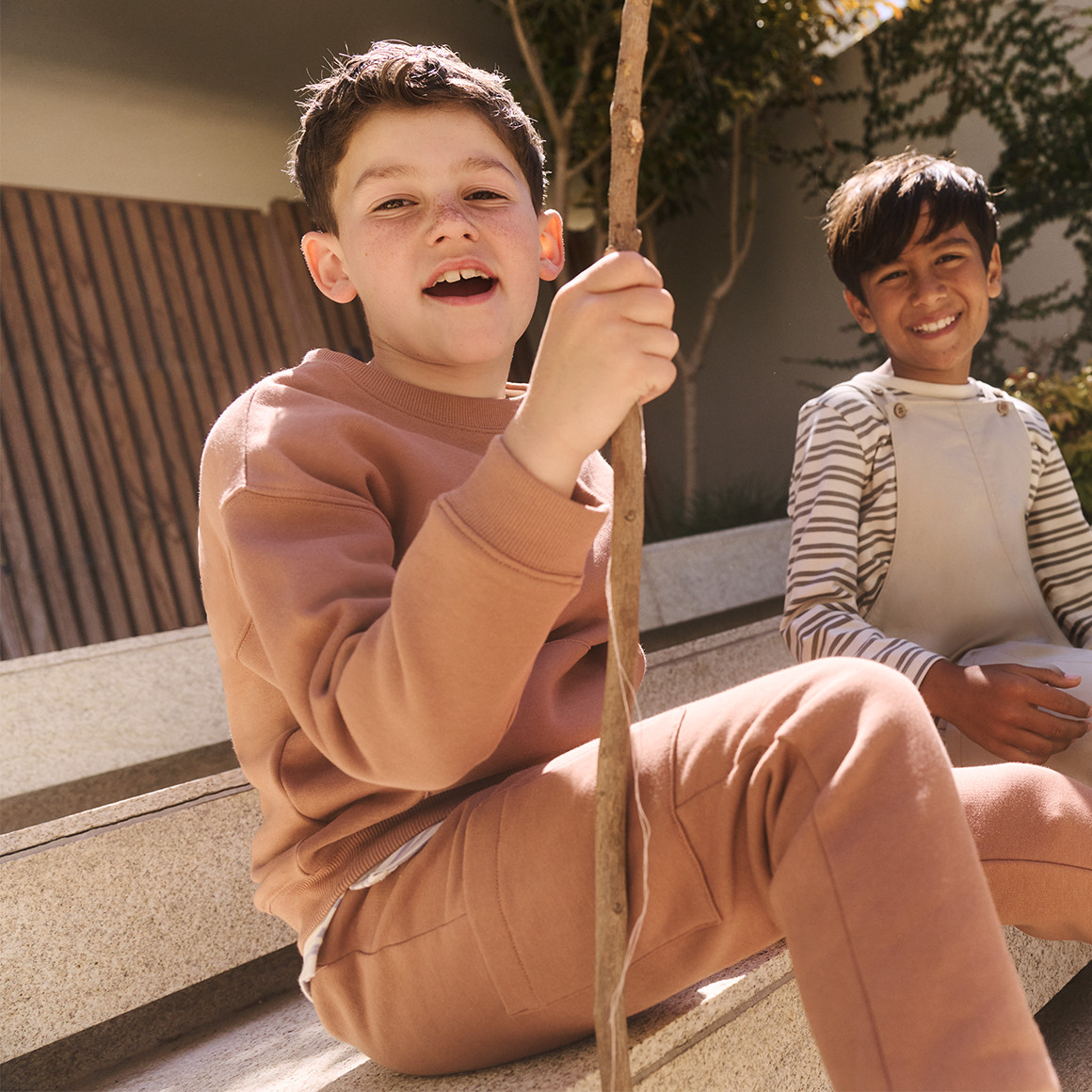 Topolino Pure Collection Jungen Sweatshirt mit Kängurutasche terracotta
