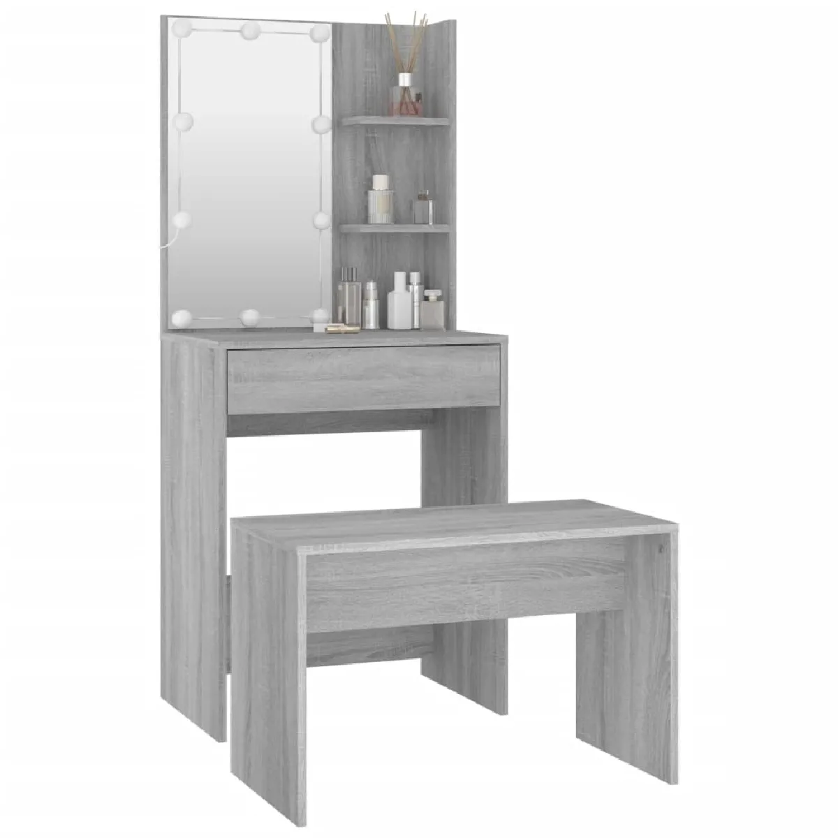 VidaXL Coiffeuse avec LED Sonoma