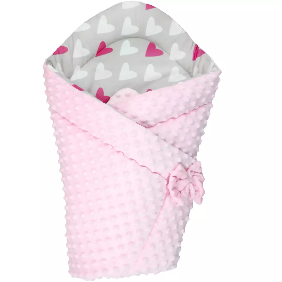 TupTam Baby Winter Einschlagdecke Warm Wattiert Minky rosaweiß