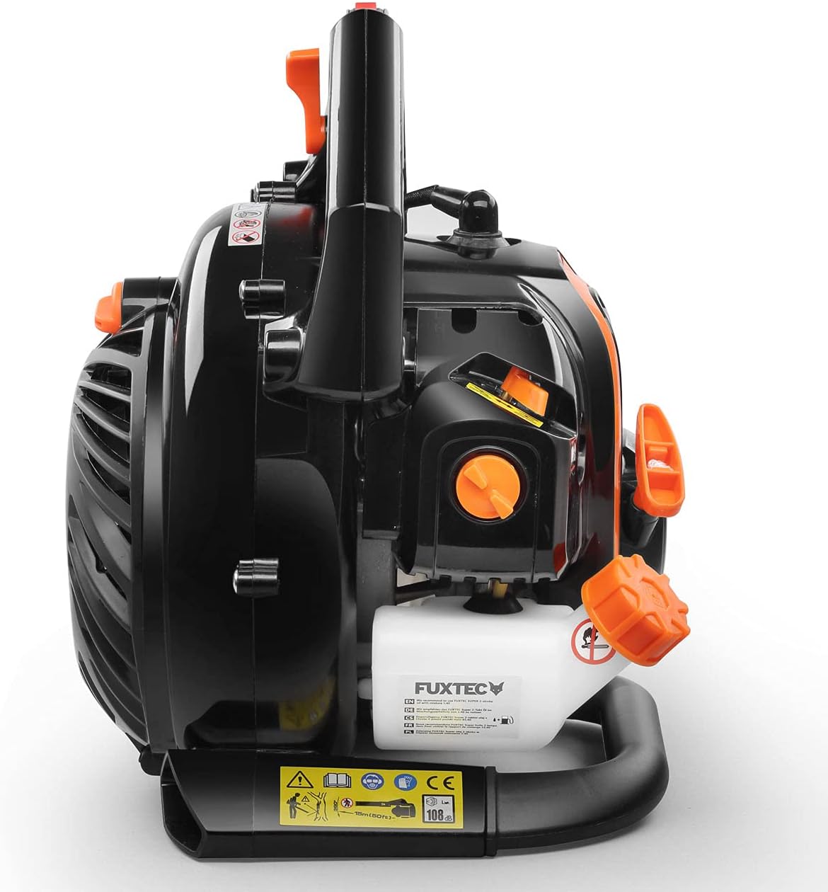 FUXTEC Profi Benzin Laubsauger FX-LBS126P – Laubbläser & Häcksler mit Blasrohr – Saugrohr & 60L Fangsack – Anti-Vibrations-Funktion – Blasgeschwindigkeit 62,7 m/s
