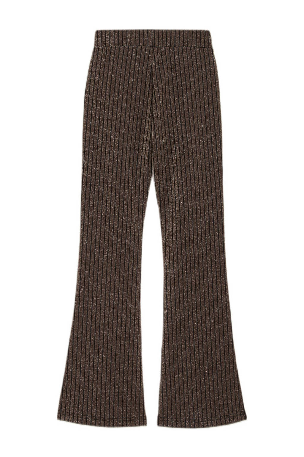 WE Fashion gestreepte legging zwart/goud