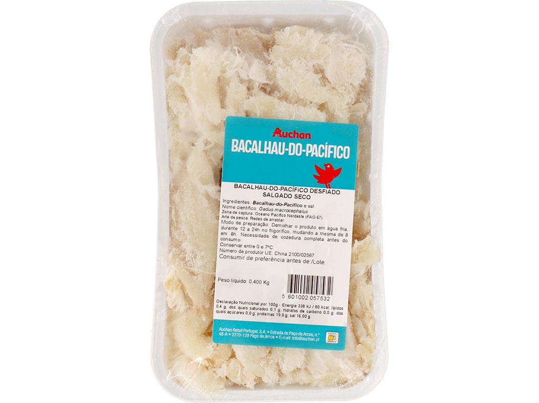 BACALHAU DESFIADO DO PACÍFICO AUCHAN 400G