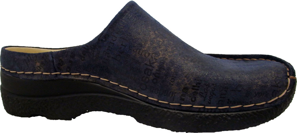 Wolky Pantoffel Seamy Slide Towns suede blue