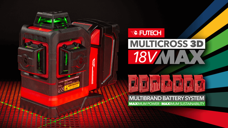 Futech 036.3DG M3CD 18V kruislijnlaser 3x360gr - groen