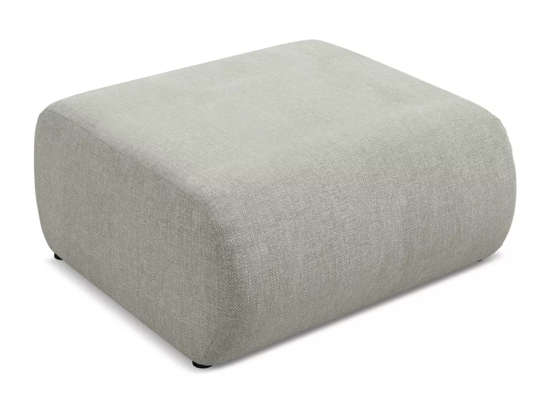 Pouf en tissu chenille - beige - EKAHI