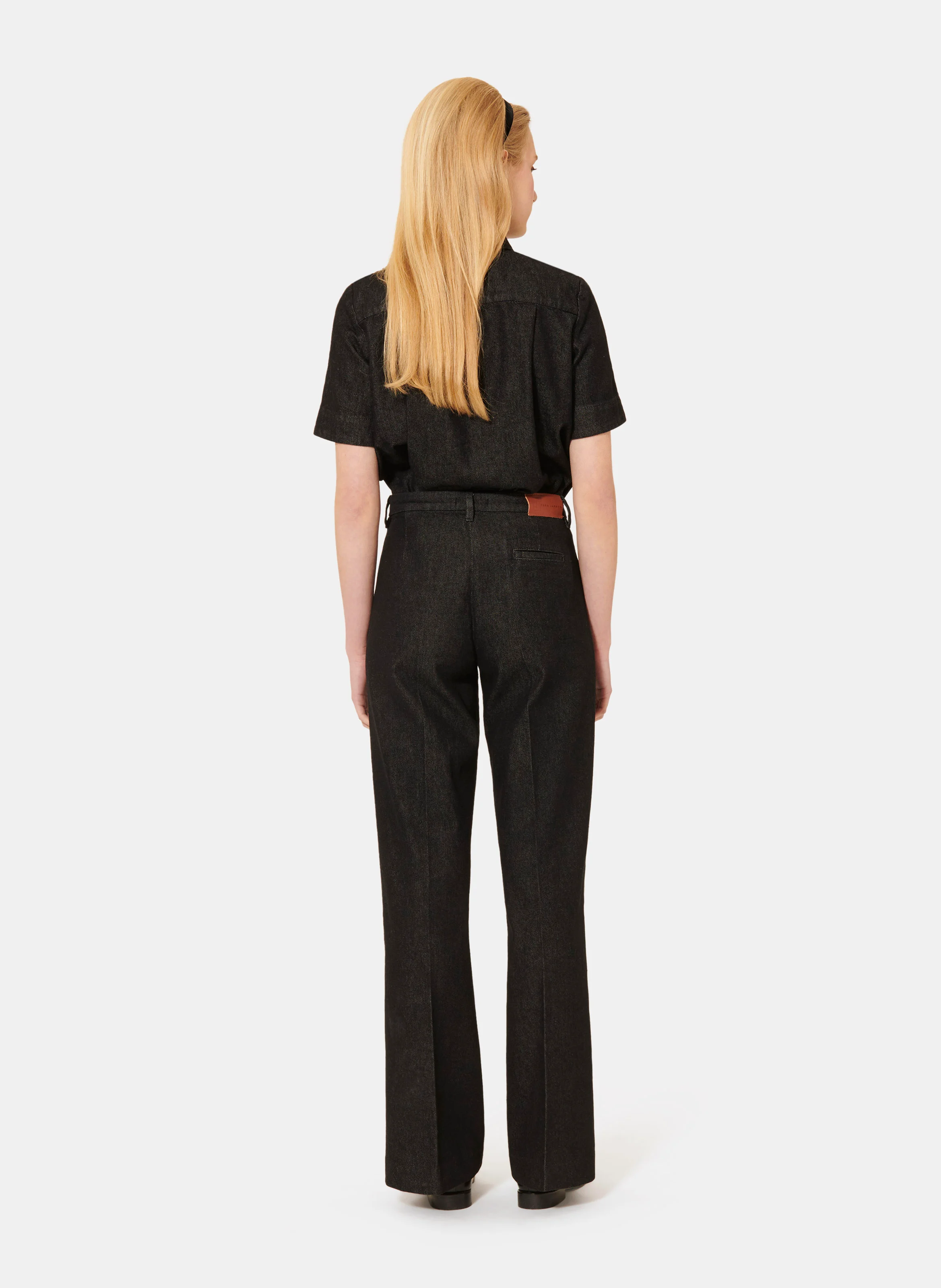 JEROME - Jean droit taille haute en coton bio | Noir
